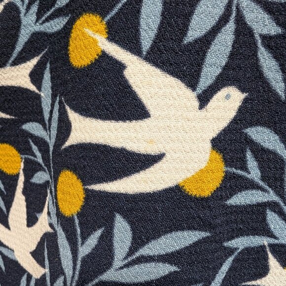 Boden Womens Size 10 Navy Blue Alda Swallow Bird Print Pullover 3/4 Sleeve Top G - Picture 6 of 10
